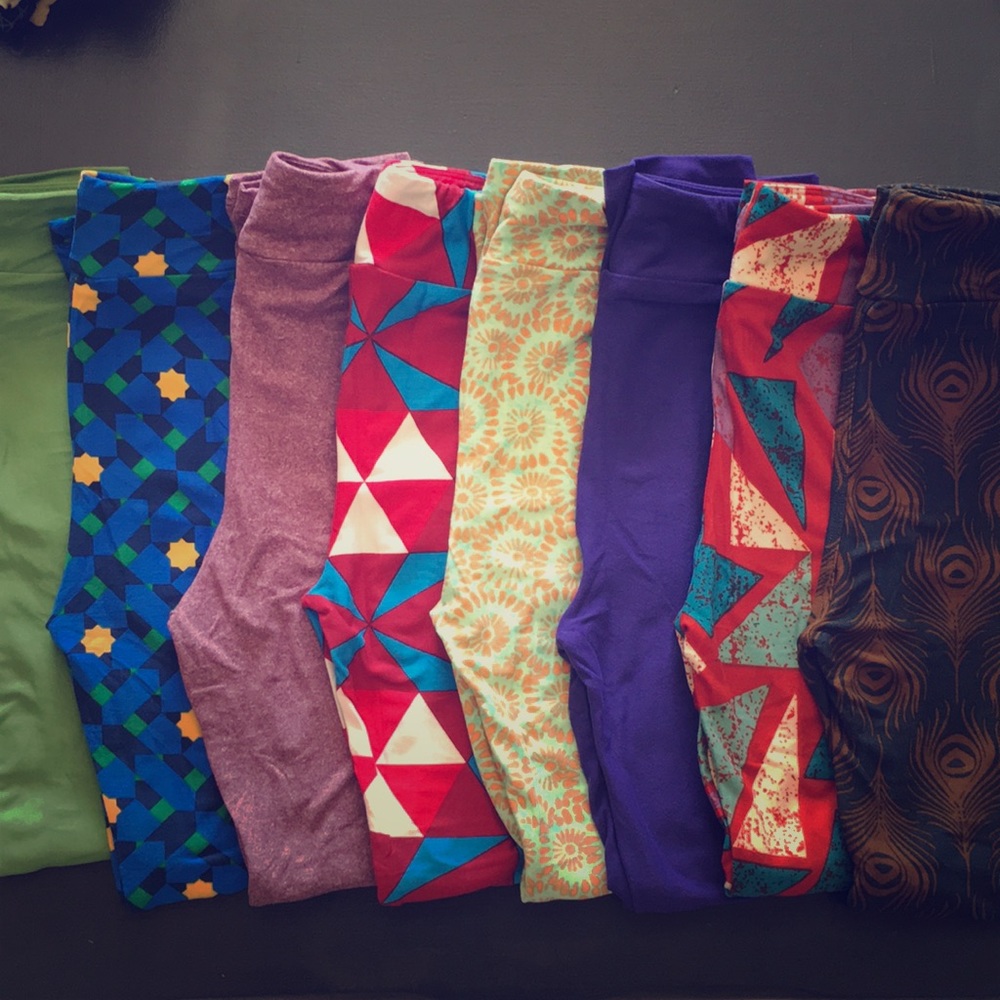 NWT - 8 pair kids L/XL Lula leggings!! - peacock